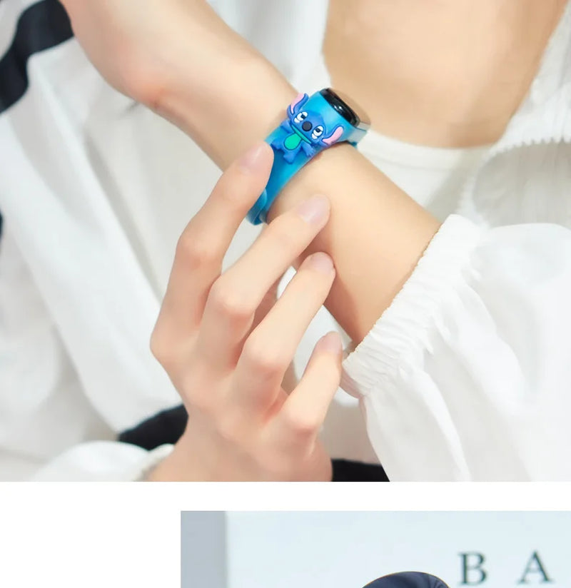 Disney Stitch LED Waterproof Kids Digital Watch Spiderman Hulk Children Watch Sports Touch Electronic Watch Kids Gifts