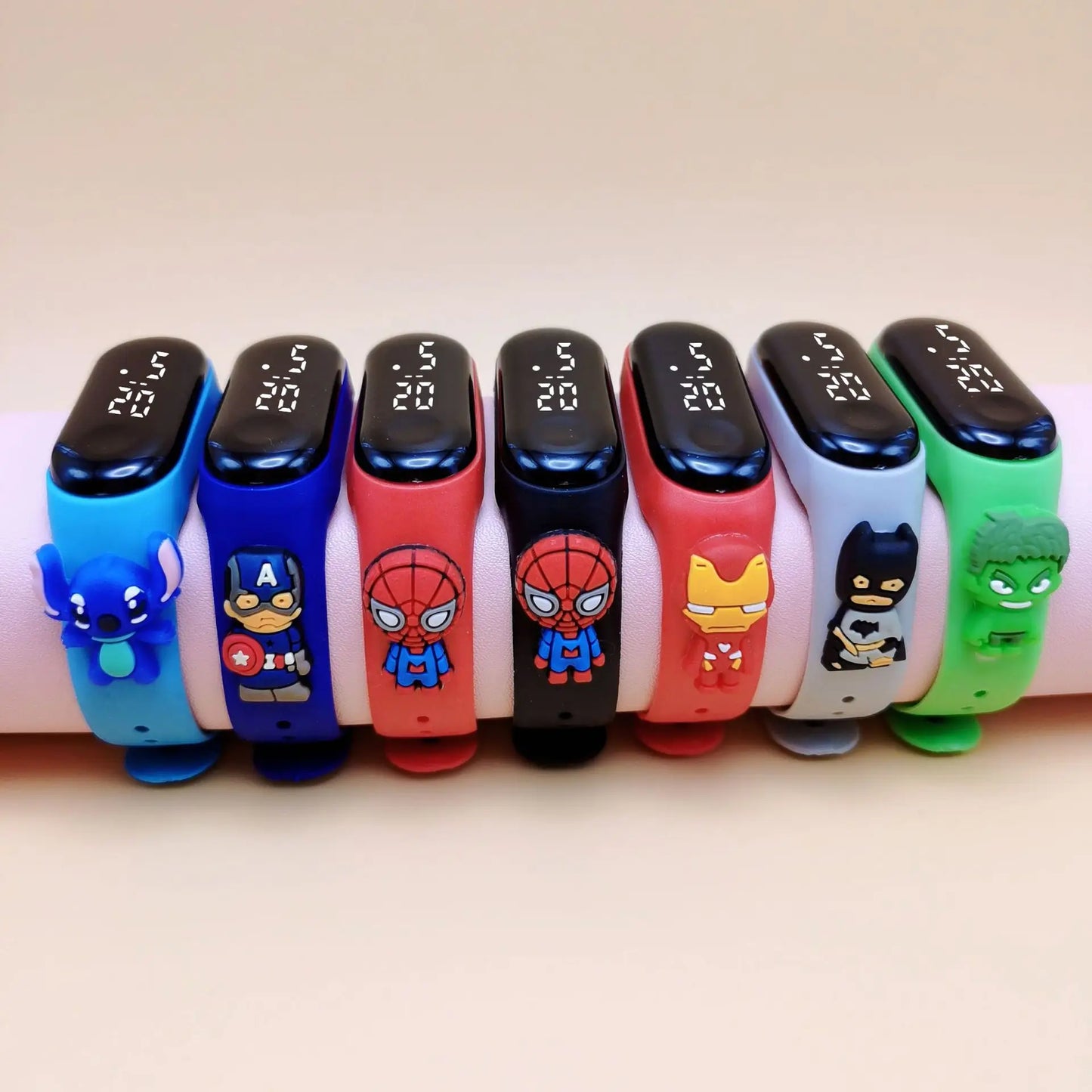 Disney Stitch LED Waterproof Kids Digital Watch Spiderman Hulk Children Watch Sports Touch Electronic Watch Kids Gifts