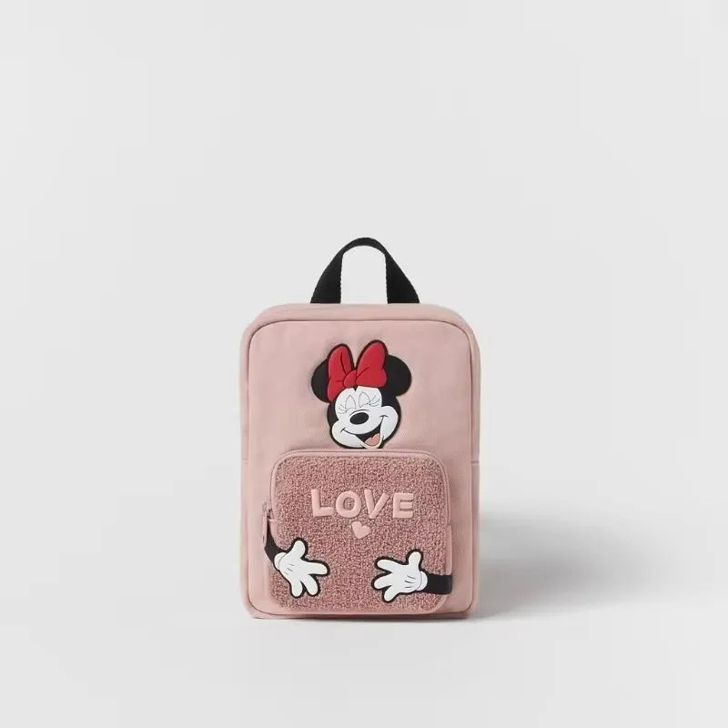 Sac à dos en toile Mickey Mouse mignon et dessiné mode pour femmes, sac d'école Minnie à grande capacité, mochila pour filles