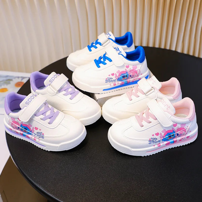 Kawaii Stitch Sport Shoes Disney Stitch & Angel Tennis Shoes Children Casual Sneakers Boy and Girl Stitch Basket Shoes Best Gift