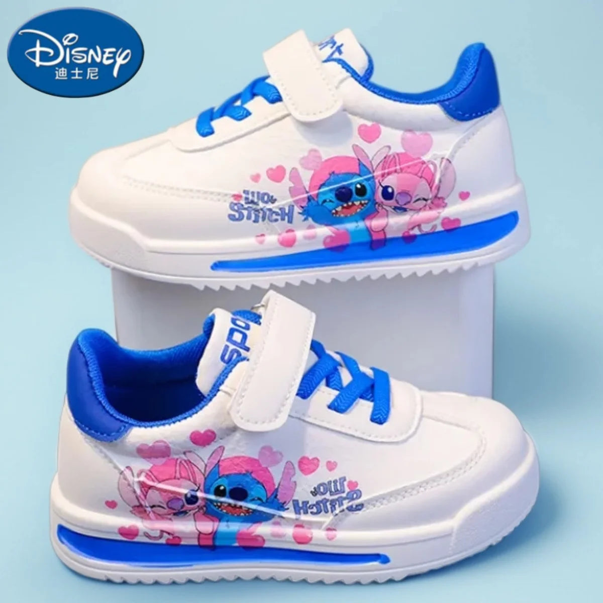 Kawaii Stitch Sport Shoes Disney Stitch & Angel Tennis Shoes Children Casual Sneakers Boy and Girl Stitch Basket Shoes Best Gift