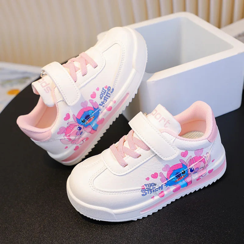 Kawaii Stitch Sport Shoes Disney Stitch & Angel Tennis Shoes Children Casual Sneakers Boy and Girl Stitch Basket Shoes Best Gift