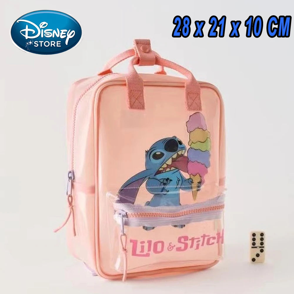 New Disney Plush Backpack Ins Japanese Blue Stitch Funny Cartoon Large-Capacity Student Backpack Kindergarten Bag Child Gift