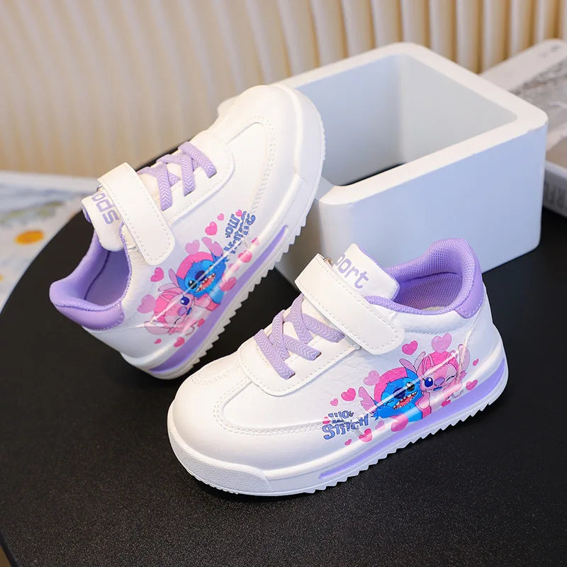 Kawaii Stitch Sport Shoes Disney Stitch & Angel Tennis Shoes Children Casual Sneakers Boy and Girl Stitch Basket Shoes Best Gift
