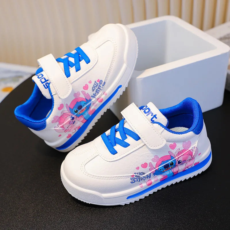 Kawaii Stitch Sport Shoes Disney Stitch & Angel Tennis Shoes Children Casual Sneakers Boy and Girl Stitch Basket Shoes Best Gift