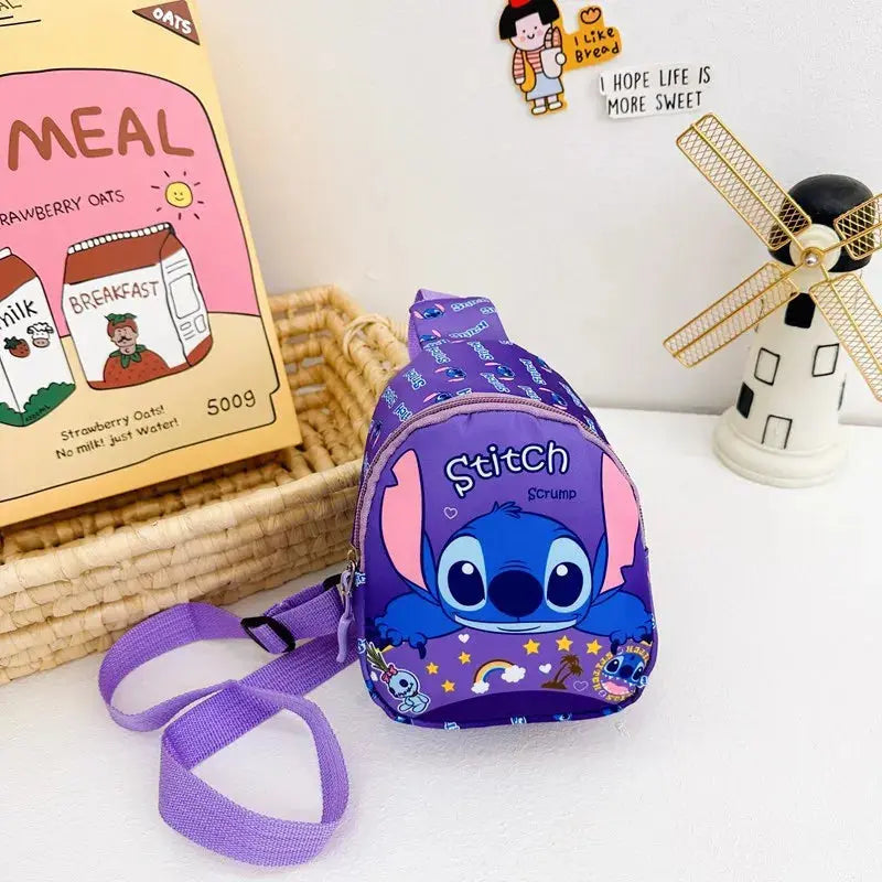 Sac à dos croisé pour enfants dessiné de Disney, sac mignon de rangement à la taille, pochette à fermeture éclair, porte-monnaie, cadeaux pour enfants.