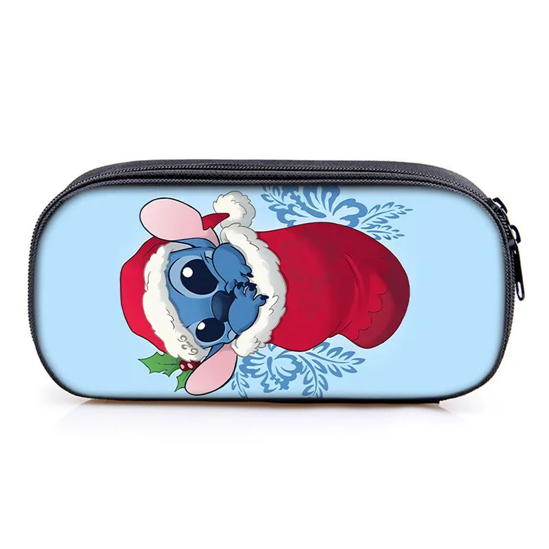Lilo and Stitch Theme Pencil Bag Nylon Pencil Case Children Black to School Supplies High Quality Stationery Set