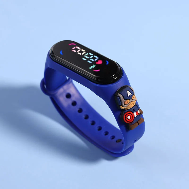 Disney Stitch LED Waterproof Kids Digital Watch Spiderman Hulk Children Watch Sports Touch Electronic Watch Kids Gifts