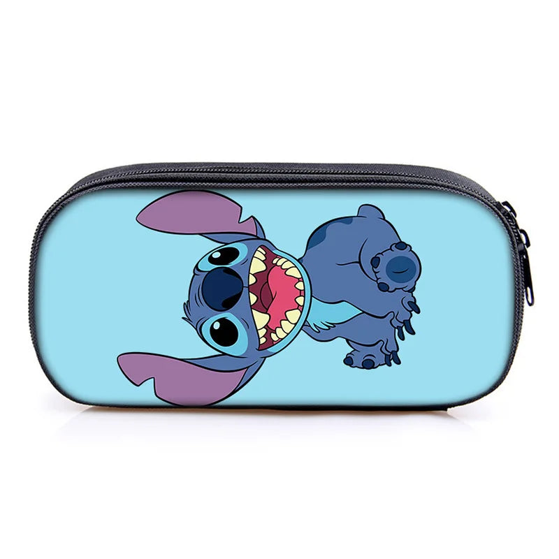 Lilo and Stitch Theme Pencil Bag Nylon Pencil Case Children Black to School Supplies High Quality Stationery Set