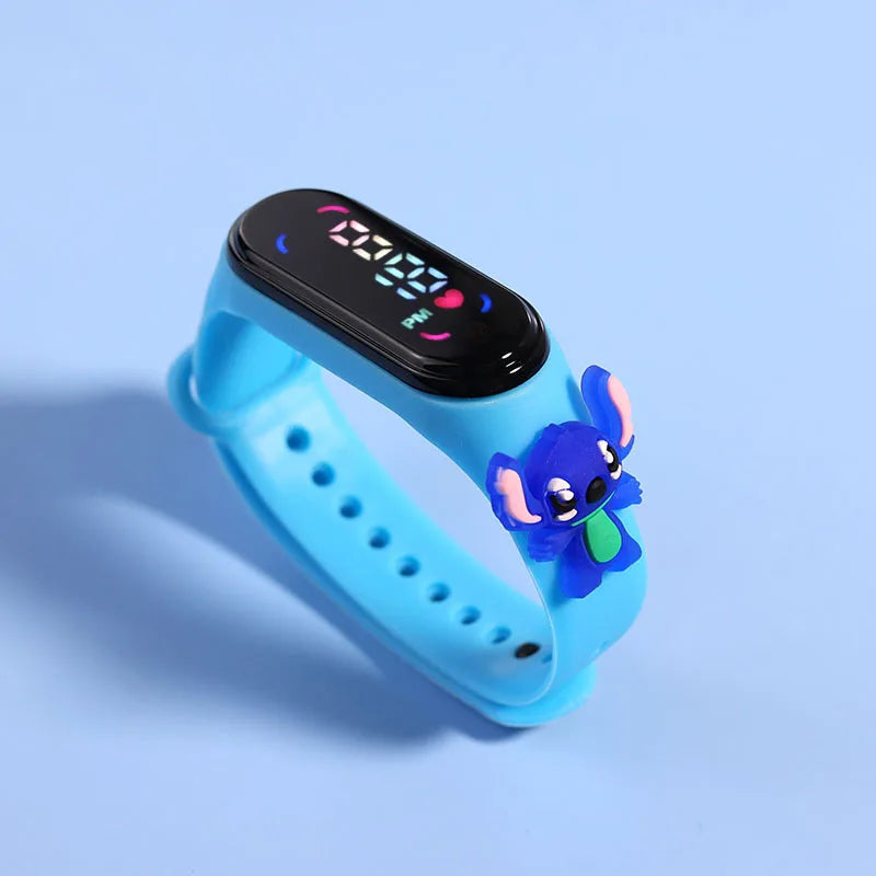 Disney Stitch LED Waterproof Kids Digital Watch Spiderman Hulk Children Watch Sports Touch Electronic Watch Kids Gifts