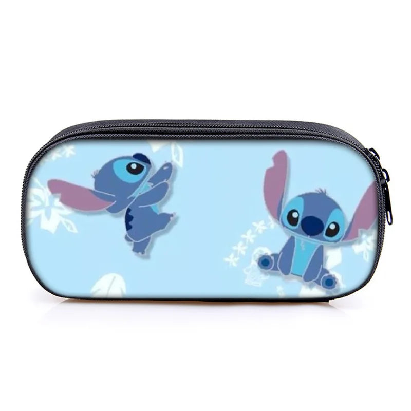 Lilo and Stitch Theme Pencil Bag Nylon Pencil Case Children Black to School Supplies High Quality Stationery Set