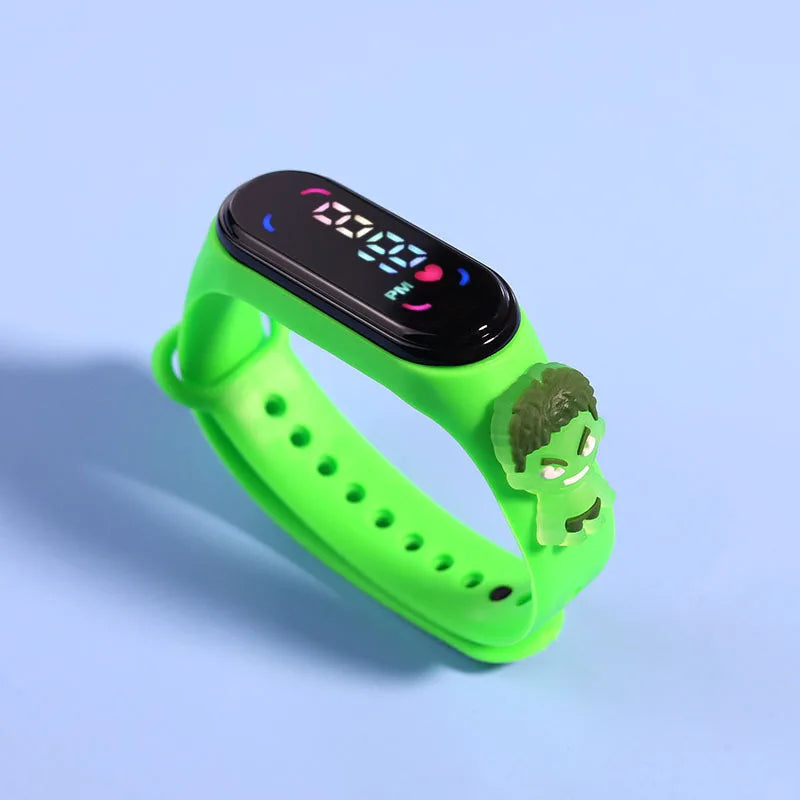 Disney Stitch LED Waterproof Kids Digital Watch Spiderman Hulk Children Watch Sports Touch Electronic Watch Kids Gifts