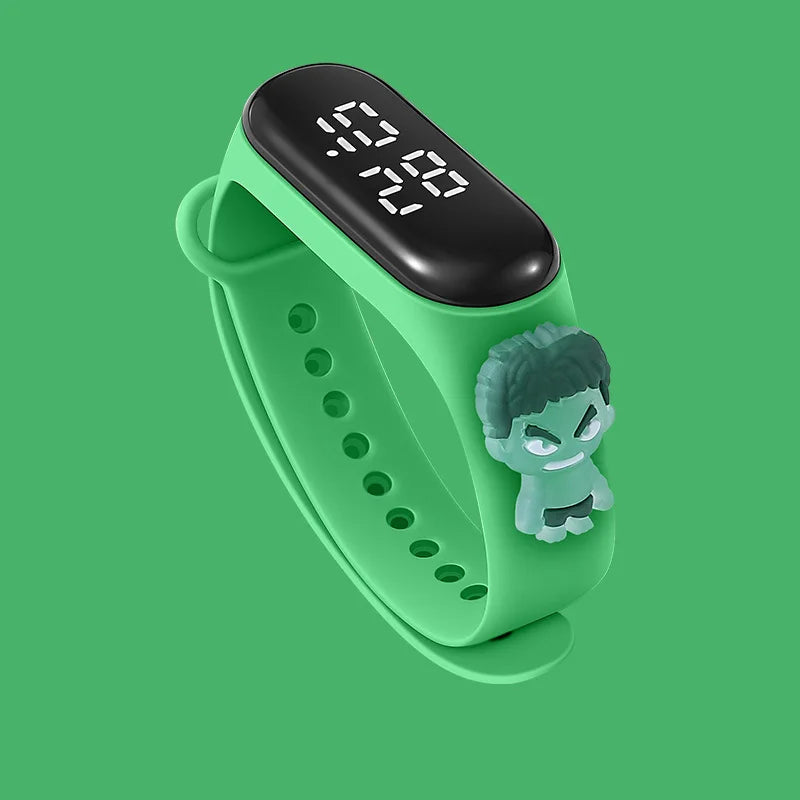 Disney Stitch LED Waterproof Kids Digital Watch Spiderman Hulk Children Watch Sports Touch Electronic Watch Kids Gifts