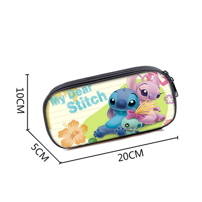Lilo and Stitch Theme Pencil Bag Nylon Pencil Case Children Black to School Supplies High Quality Stationery Set