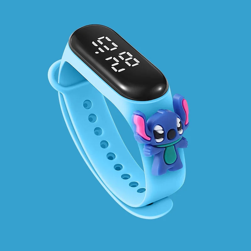 Disney Stitch LED Waterproof Kids Digital Watch Spiderman Hulk Children Watch Sports Touch Electronic Watch Kids Gifts