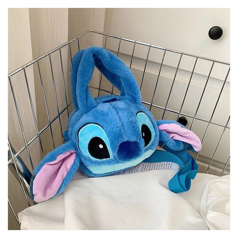 Disney Anime Lilo & Stitch Toy Kawaii Messenger Bag Girl Heart Handbag Stitch Doll Children Cartoon Soft Sweetheart Shoulder Bag