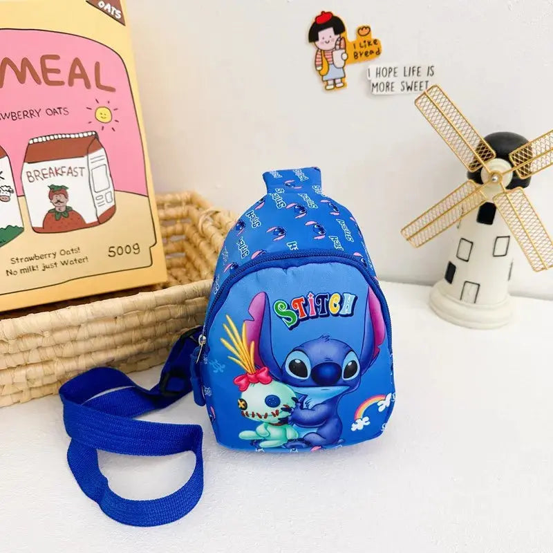 Sac à dos croisé pour enfants dessiné de Disney, sac mignon de rangement à la taille, pochette à fermeture éclair, porte-monnaie, cadeaux pour enfants.