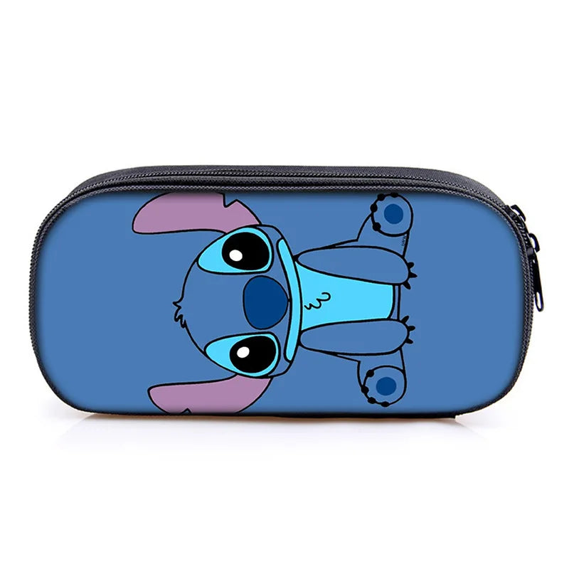 Lilo and Stitch Theme Pencil Bag Nylon Pencil Case Children Black to School Supplies High Quality Stationery Set