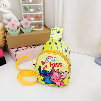 Sac à dos croisé pour enfants dessiné de Disney, sac mignon de rangement à la taille, pochette à fermeture éclair, porte-monnaie, cadeaux pour enfants.