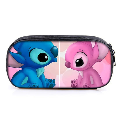 Lilo and Stitch Theme Pencil Bag Nylon Pencil Case Children Black to School Supplies High Quality Stationery Set