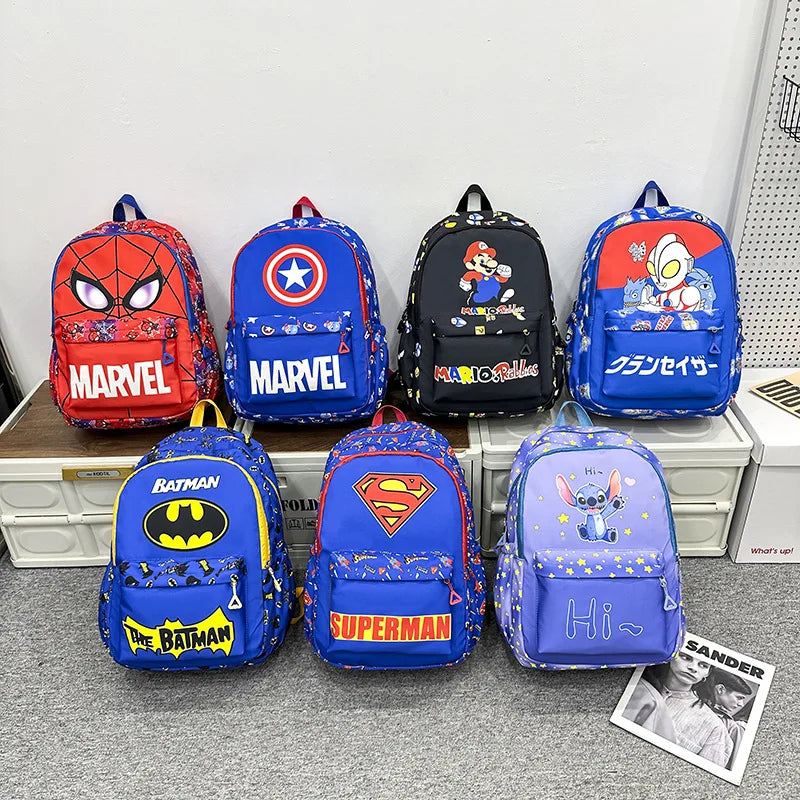 Sac à dos Spiderman Anime Super Héros Sac d'école pour étudiants Sac à dos Cartoon pour élève de maternelle 