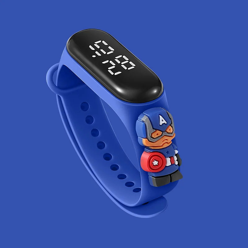 Disney Stitch LED Waterproof Kids Digital Watch Spiderman Hulk Children Watch Sports Touch Electronic Watch Kids Gifts