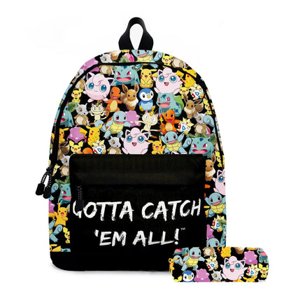 Pokemon School Bags Backpacks Pikachu Anime Figures Kids Bags Big Capacity Travel Bag Girls Boys Christmas Gifts Toys