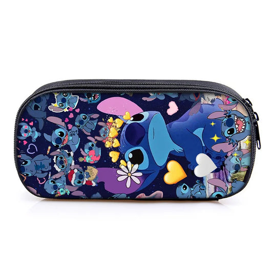Lilo and Stitch Theme Pencil Bag Nylon Pencil Case Children Black to School Supplies High Quality Stationery Set