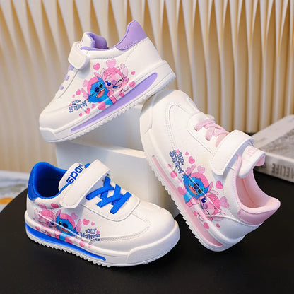 Kawaii Stitch Sport Shoes Disney Stitch & Angel Tennis Shoes Children Casual Sneakers Boy and Girl Stitch Basket Shoes Best Gift