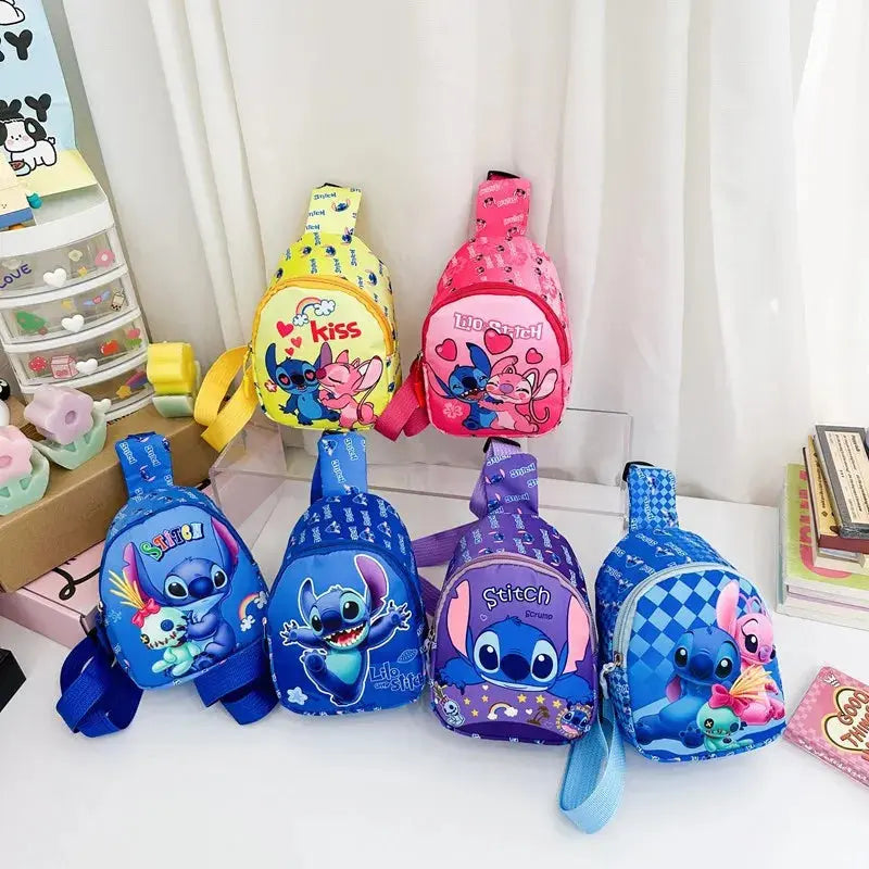 Sac à dos croisé pour enfants dessiné de Disney, sac mignon de rangement à la taille, pochette à fermeture éclair, porte-monnaie, cadeaux pour enfants.