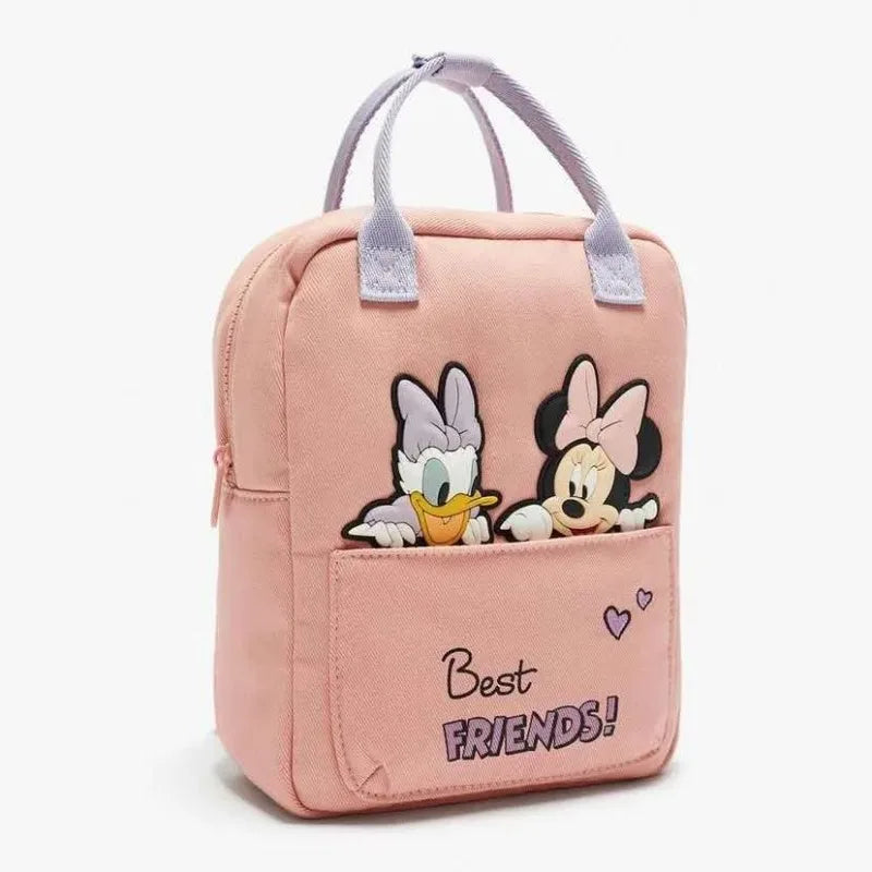 Sac à dos en toile Mickey Mouse mignon et dessiné mode pour femmes, sac d'école Minnie à grande capacité, mochila pour filles