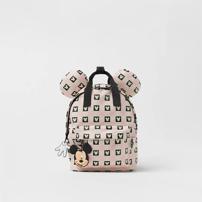 Sac à dos en toile Mickey Mouse mignon et dessiné mode pour femmes, sac d'école Minnie à grande capacité, mochila pour filles