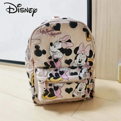 Sac à dos en toile Mickey Mouse mignon et dessiné mode pour femmes, sac d'école Minnie à grande capacité, mochila pour filles