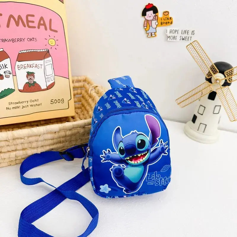 Sac à dos croisé pour enfants dessiné de Disney, sac mignon de rangement à la taille, pochette à fermeture éclair, porte-monnaie, cadeaux pour enfants.