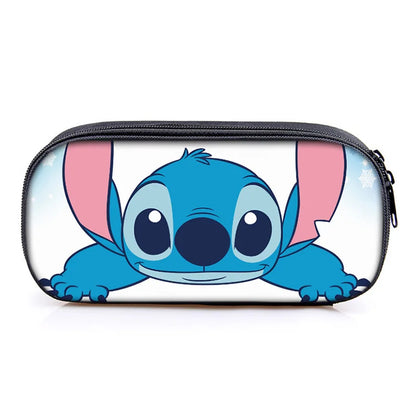 Lilo and Stitch Theme Pencil Bag Nylon Pencil Case Children Black to School Supplies High Quality Stationery Set