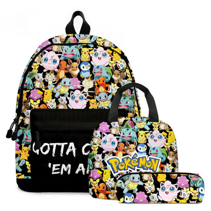 Pokemon School Bags Backpacks Pikachu Anime Figures Kids Bags Big Capacity Travel Bag Girls Boys Christmas Gifts Toys