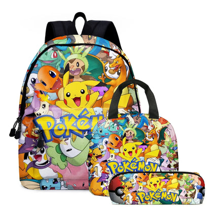 Pokemon School Bags Backpacks Pikachu Anime Figures Kids Bags Big Capacity Travel Bag Girls Boys Christmas Gifts Toys