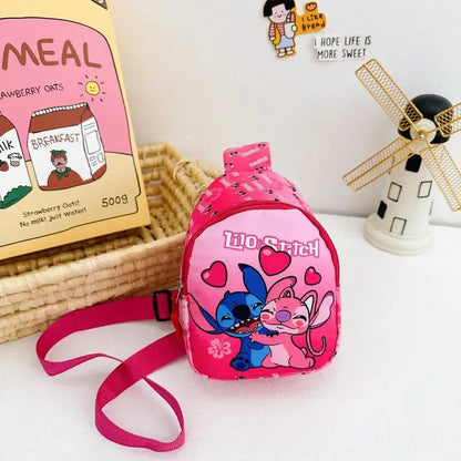 Sac à dos croisé pour enfants dessiné de Disney, sac mignon de rangement à la taille, pochette à fermeture éclair, porte-monnaie, cadeaux pour enfants.