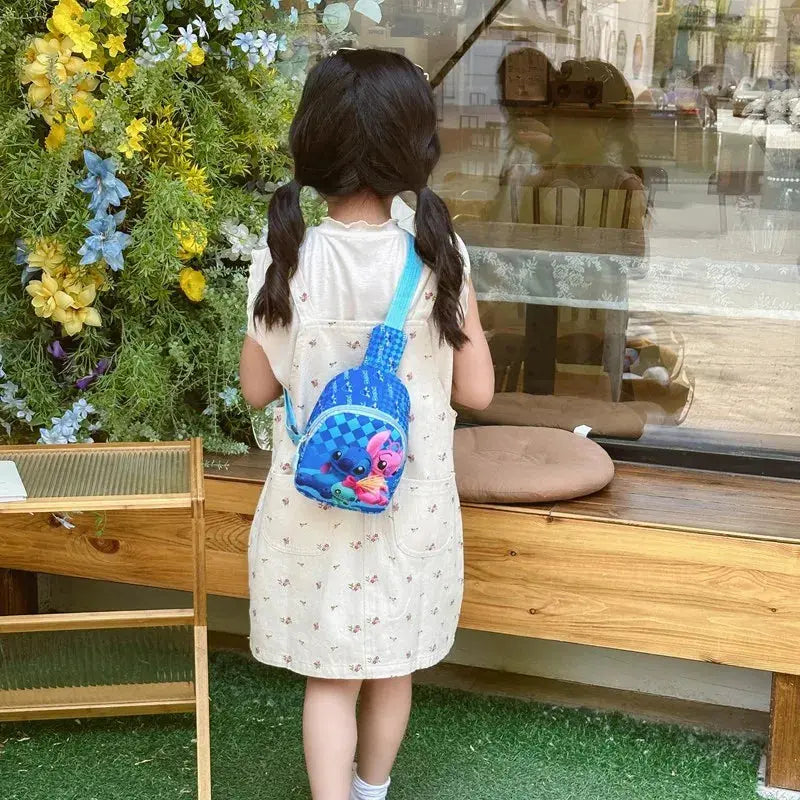 Sac à dos croisé pour enfants dessiné de Disney, sac mignon de rangement à la taille, pochette à fermeture éclair, porte-monnaie, cadeaux pour enfants.