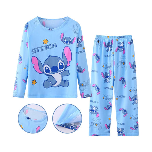 New Spring Children'S Clothing Sets Stitch Angel Boy Sleepwear Long Sleeved Pants Clothes Kids Pajamas Set Baby Girls Pyjamas